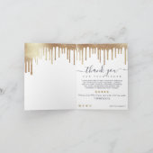 グラマラス金ゴールドグリッタードリップダークインクモノグラムグラム サンキューカード (内部)