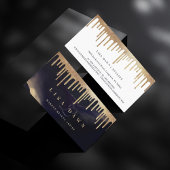 グラマラス金ゴールドグリッタードリップダークインクモノグラムグラム 名刺