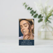 グラマラス金ゴールドグリッタードリップネイビー&金ゴールドグラムリップ 名刺 (スタンド正面)