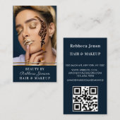 グラマラス金ゴールドグリッタードリップネイビー&金ゴールドグラムリップ 名刺 (正面/裏面)