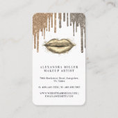 グラマラス金ゴールドグリッタードリップネイビー&金ゴールドグラムリップ 名刺 (裏面)