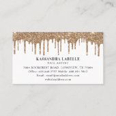 グラマラス金ゴールドグリッタードリップネイビー&金ゴールドロイヤリティ 名刺 (裏面)