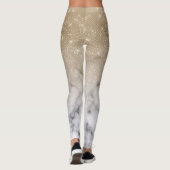 グラマラス金ゴールドグリッターホワイトマーブルグラデーション レギンス (裏面)