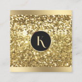 グラマラス金ゴールドグリッターメイクアップアーティストスクエア スクエア名刺 (正面)