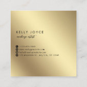 グラマラス金ゴールドグリッターメイクアップアーティストスクエア スクエア名刺 (裏面)