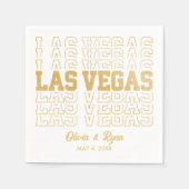 グラマラス金ゴールドグリッターラスベガス結婚ズナプキンス スタンダードカクテルナプキン (正面)