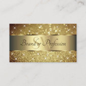 グラマラス金ゴールドグリッター発光スターイニシャル 名刺 (正面)