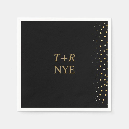グラマラス金ゴールドグリッター結婚新年 スタンダードカクテルナプキン (正面)