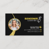 グラマラス金ゴールドグリッター美容師美しいサロン 名刺 (裏面)