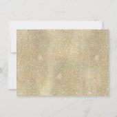 グラマラス金ゴールドグリッター赤面フローラ保存日付 セーブザデート (裏面)