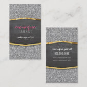 グラマラス金ゴールドシャルボードパネルグリッター銀 名刺 (正面/裏面)