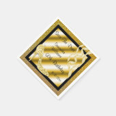 グラマラス金ゴールドスティレット&ストリーマー50誕生日 スタンダードカクテルナプキン (角)