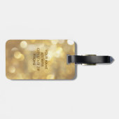 グラマラス金ゴールドスパークルズモノグラムラゲージタグ ラゲッジタグ (裏面横)