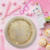 グラマラス金ゴールドダイヤモンドほぼ真夜中 ペーパープレート (パーティー)