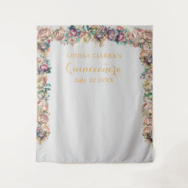 グラマラス金ゴールドダイヤモンドフローラキンセアニェラ タペストリー