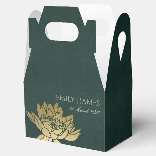 グラマラス金ゴールドダークグリーン蓮フローラモノグラム フェイバーボックス (オープン)