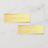 グラマラス金ゴールドテンプレートエレガントミニマルデザイン スキニー名刺 (正面/裏面)