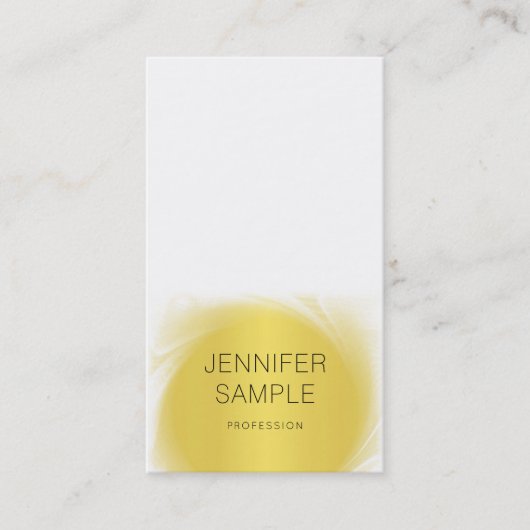 グラマラス金ゴールドデザインプロフェッショナルプレーンモダン 名刺 (正面)