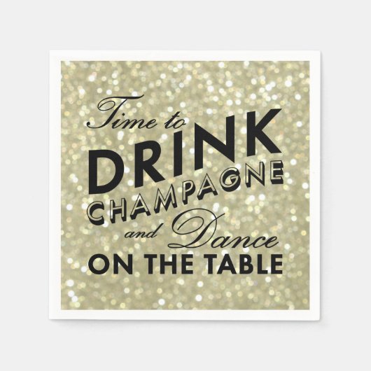 グラマラス金ゴールドナプキン スタンダードカクテルナプキン (正面)