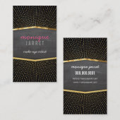 グラマラス金ゴールドフォイルアートデコ日が差すことモダンブラック 名刺 (正面/裏面)