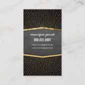 グラマラス金ゴールドフォイルアートデコ日が差すことモダンブラック 名刺 (裏面)