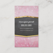 グラマラス金ゴールドフォイル黒板パネルピンク《写真》ぼけ味 名刺 (裏面)