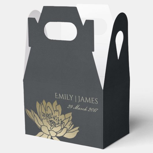 グラマラス金ゴールドブルーブラックロータスフローラモノグラム フェイバーボックス (オープン)