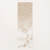 グラマラス金ゴールドホワイトグリッターマーブルグラディエントグラデーション ヨガマット (正面)