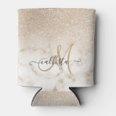 グラマラス金ゴールドホワイトグリッターマーブルグラディエントグラデーション 缶クーラー (正面)