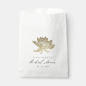 グラマラス金ゴールドホワイトロータスフローラブライダルシャワー フェイバーバッグ (正面)