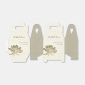 グラマラス金ゴールドホワイトロータスフローラブライダルシャワー フェイバーボックス (折り畳みなし)