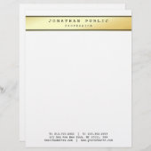 グラマラス金ゴールドモダントレンディーエレガントテンプレートトップ レターヘッド (正面/裏面)