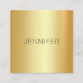 グラマラス金ゴールドルックエレガントモダンシンプルテンプレート スクエア名刺 (正面)