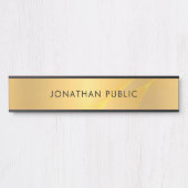 グラマラス金ゴールドルックシンプルテンプレートエレガント サインプレート (正面)