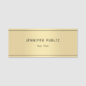 グラマラス金ゴールドルックモダンエレガントテンプレートトレンディー 名札 (正面)