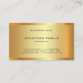 グラマラス金ゴールドルックモダンエレガントテンプレートラグジュアリー 名刺 (裏面)