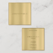 グラマラス金ゴールドルックモダンエレガントプロフェッショナル スクエア名刺 (正面/裏面)