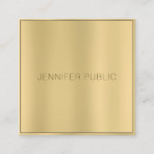 グラマラス金ゴールドルックモダンエレガントプロフェッショナル スクエア名刺 (正面)