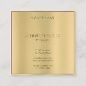 グラマラス金ゴールドルックモダンエレガントプロフェッショナル スクエア名刺 (裏面)