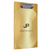 グラマラス金ゴールドルックモノグラムエレガントテンプレート クリップボード (右)