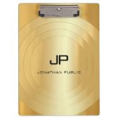 グラマラス金ゴールドルックモノグラムエレガントテンプレート クリップボード (正面)