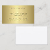 グラマラス金ゴールドルッモダンクカッコいいシンプルプレーン 名刺 (正面/裏面)