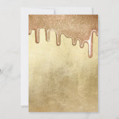 グラマラス金ゴールド厚いグリッタードリップスバチェロレッテ 招待状 (裏面)