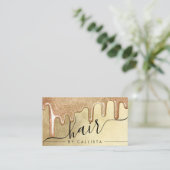 グラマラス金ゴールド厚いグリッタードリップスヘア 名刺 (スタンド正面)