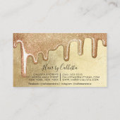 グラマラス金ゴールド厚いグリッタードリップスヘア 名刺 (裏面)