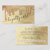 グラマラス金ゴールド厚いグリッタードリップスロイヤリティ ロイヤリティカード (正面/裏面)