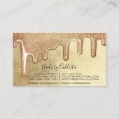 グラマラス金ゴールド厚いグリッタードリップス爪、 ネイル 名刺 (裏面)