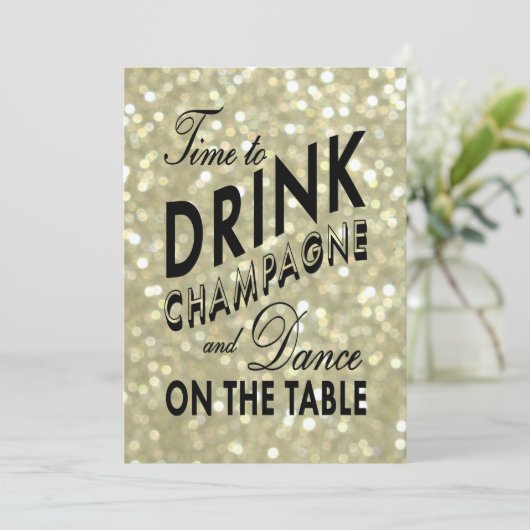 グラマラス金ゴールド婚約招待状 招待状 (スタンド正面)