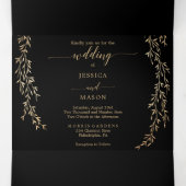 グラマラス金ゴールド結婚式招待状セット 三つ折り招待状 (内部中)