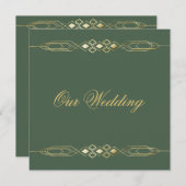 グラマラス金ゴールド結婚式招待状 招待状 (正面/裏面)